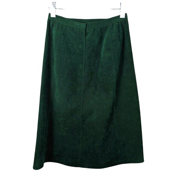 VIntage 70's Abe Schrader Faux Suede Green Shirt Skirt Set Retro Mod See Sizing - Picture 7 of 15
